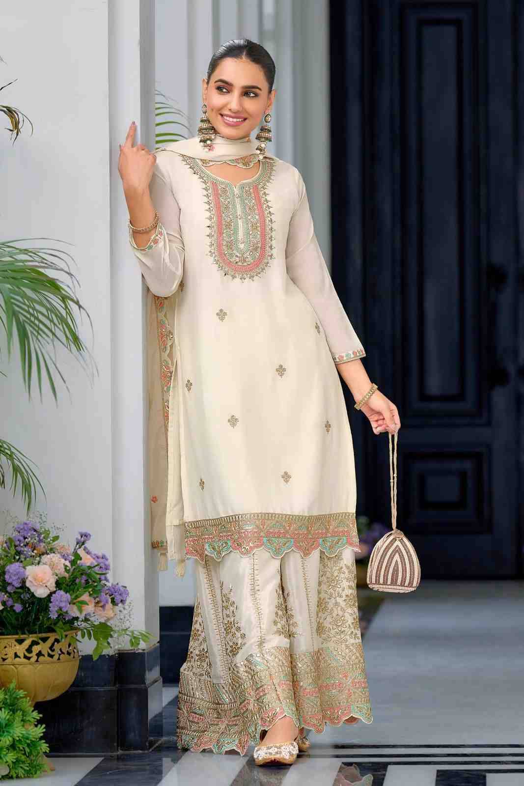 Zd-10099 By Fashid Wholesale 01 To 02 Series Beautiful Sharara Colorful Fancy Wedding Collection Occasional Wear & Party Wear Heavy Chinnon Silk Dresses At Wholesale Price