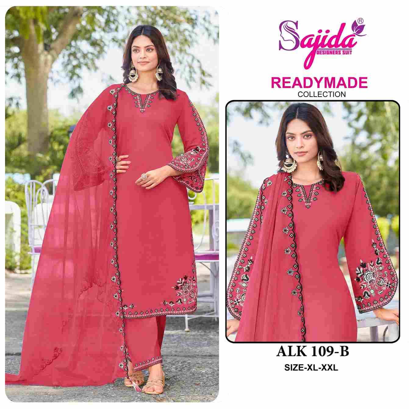 ALK-109 Colours By Sajida Designer Suits 109-A To 109-D Series Beautiful Pakistani Suits Colorful Stylish Fancy Casual Wear & Ethnic Wear Roman Silk Embroidered Dresses At Wholesale Price