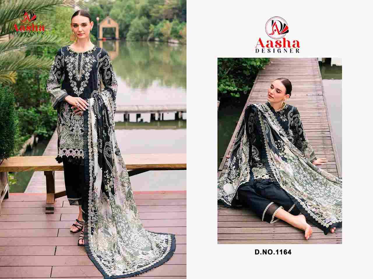 Aasha Hit Design 1164 By Aasha Designer Wholesale Designer Pakistani Suits Collection Beautiful Stylish Fancy Colorful Party Wear & Occasional Wear Pure Cotton Dresses At Wholesale Price