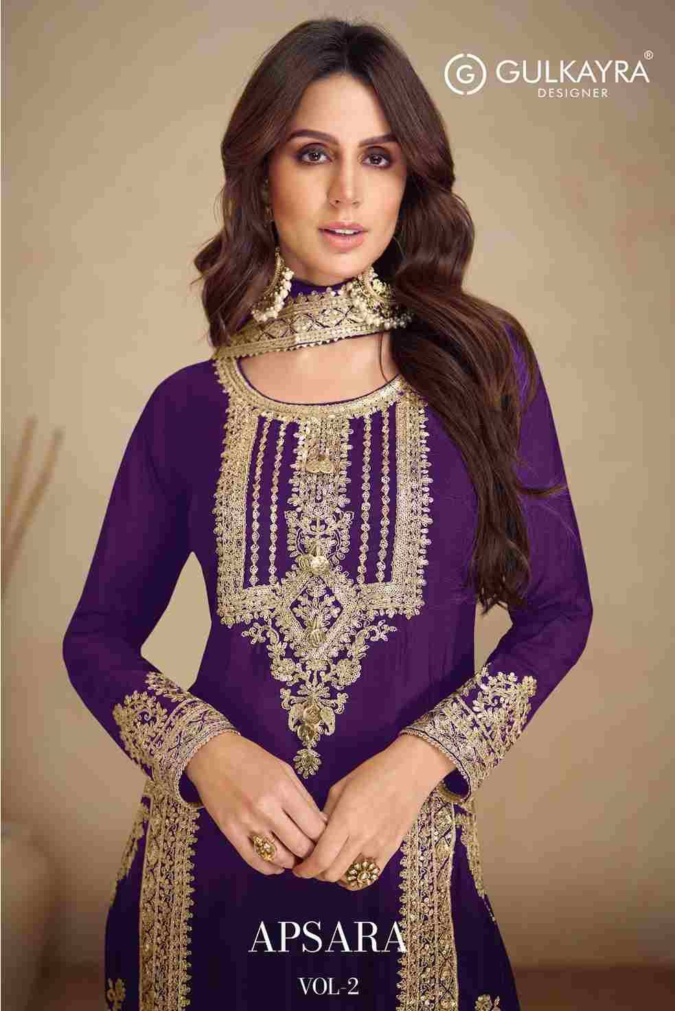 Apsara Vol-2 By Gulkayra Designer 7473-C To 7473-F Series Beautiful Festive Suits Colorful Stylish Fancy Casual Wear & Ethnic Wear Chinnon With Work Dresses At Wholesale Price