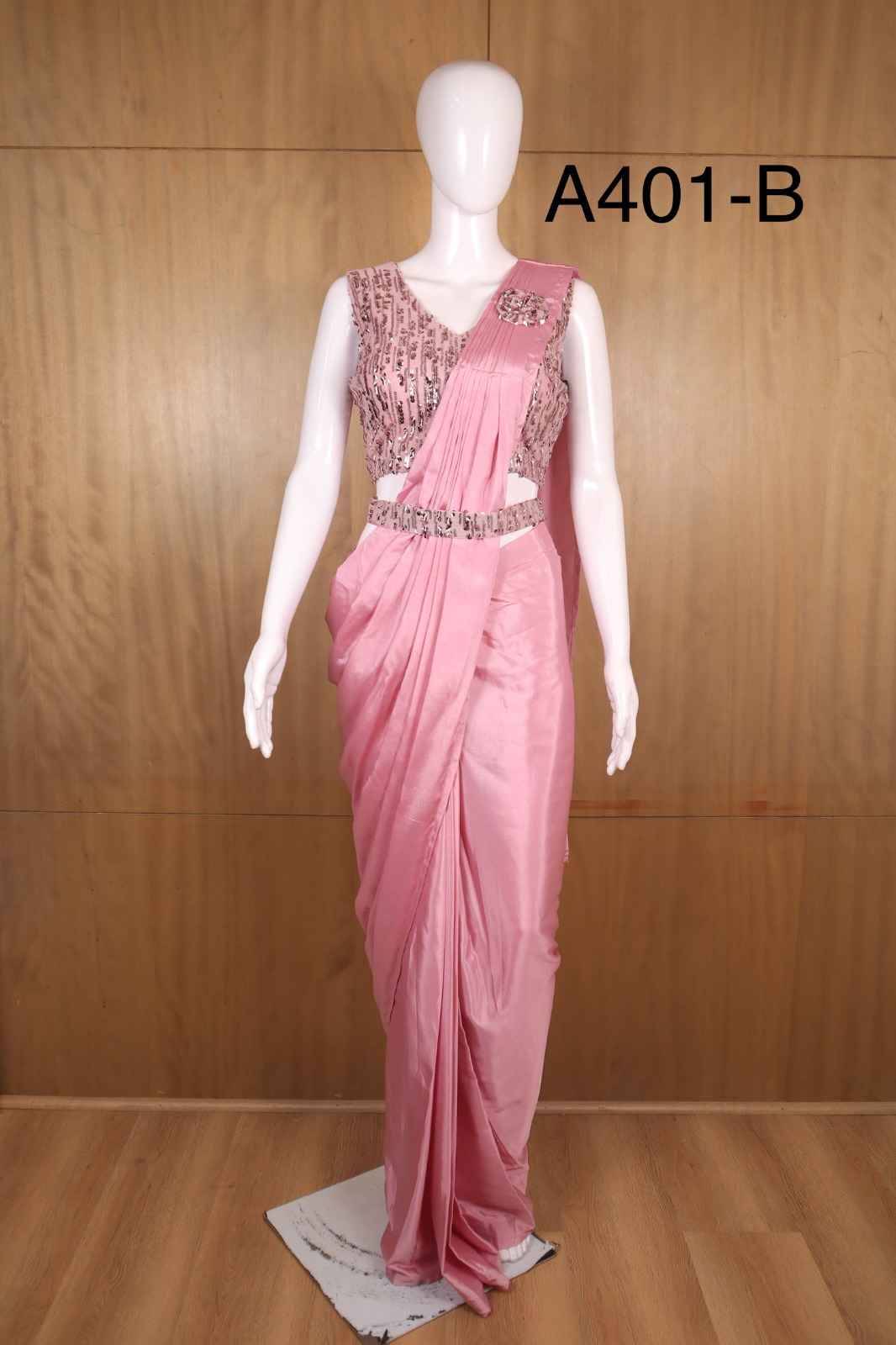 A-401 By Amoha Trendz 401-A To 401-E Series Indian Traditional Wear Collection Beautiful Stylish Fancy Colorful Party Wear & Occasional Wear Fancy Sarees At Wholesale Price