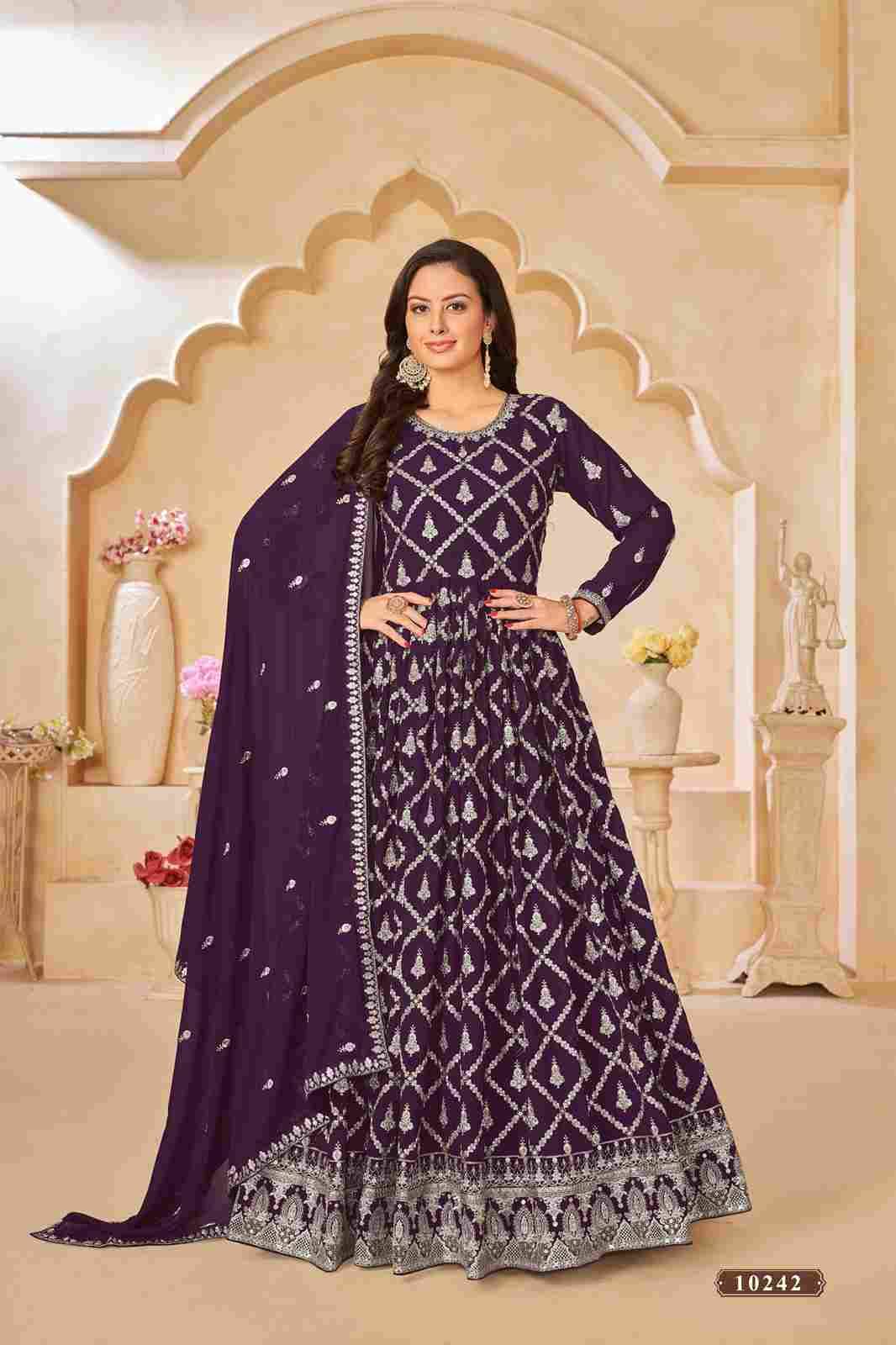 Anjubaa Vol-24 By Fashid Wholesale 10241 To 10244 Series Designer Stylish Fancy Colorful Beautiful Party Wear & Ethnic Wear Collection Faux Georgette Gowns With Dupatta At Wholesale Price