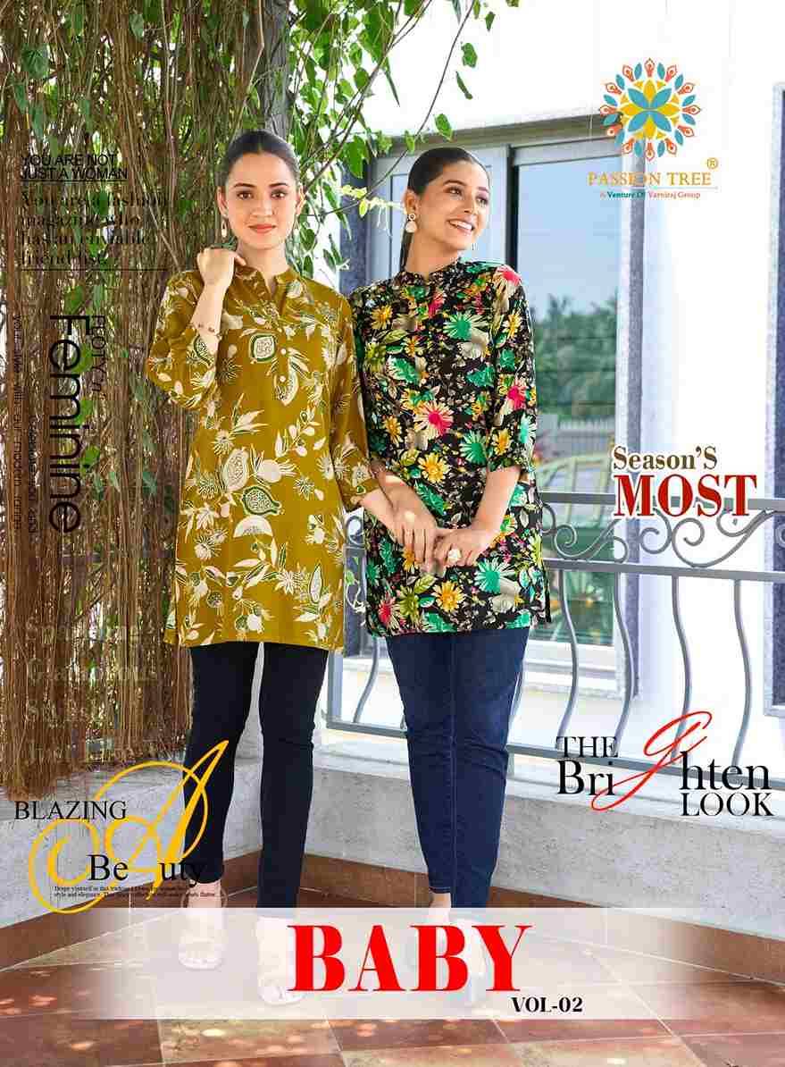 Baby Vol-2 By Passion Tree 2001 To 2012 Series Beautiful Stylish Fancy Colorful Casual Wear & Ethnic Wear Heavy Rayon Slub Tops At Wholesale Price
