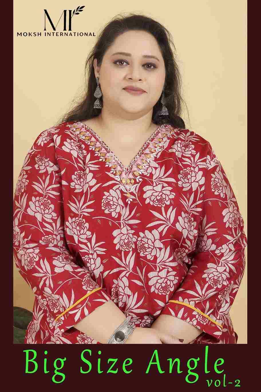 Big Size Angle Vol-2 By Moksh International 8640 To 8643 Series Beautiful Stylish Festive Suits Fancy Colorful Casual Wear & Ethnic Wear & Ready To Wear Viscose/Rayon Print Dresses At Wholesale Price
