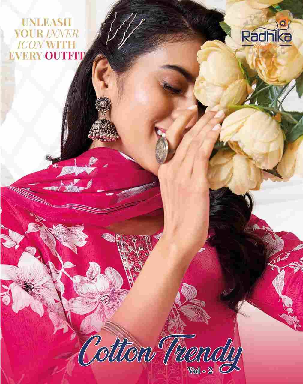 Cotton Trendy Vol-2 By Radhika Lifestyle 2001 To 2008 Series Beautiful Festive Suits Colorful Stylish Fancy Casual Wear & Ethnic Wear Pure Cotton Print Dresses At Wholesale Price