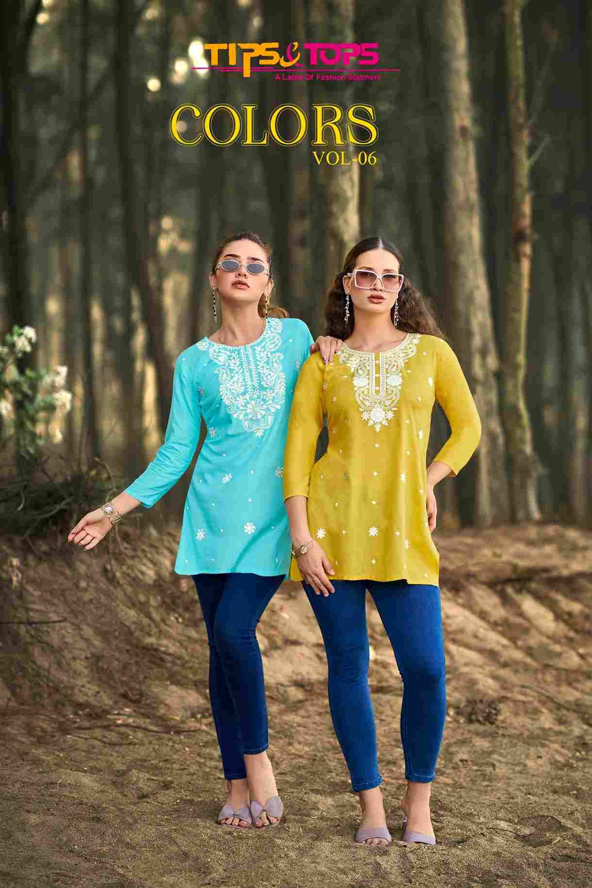 Colors Vol-6 By Tips And Tops 1001 To 1006 Series Designer Stylish Fancy Colorful Beautiful Party Wear & Ethnic Wear Collection Heavy Rayon Slub Tops At Wholesale Price