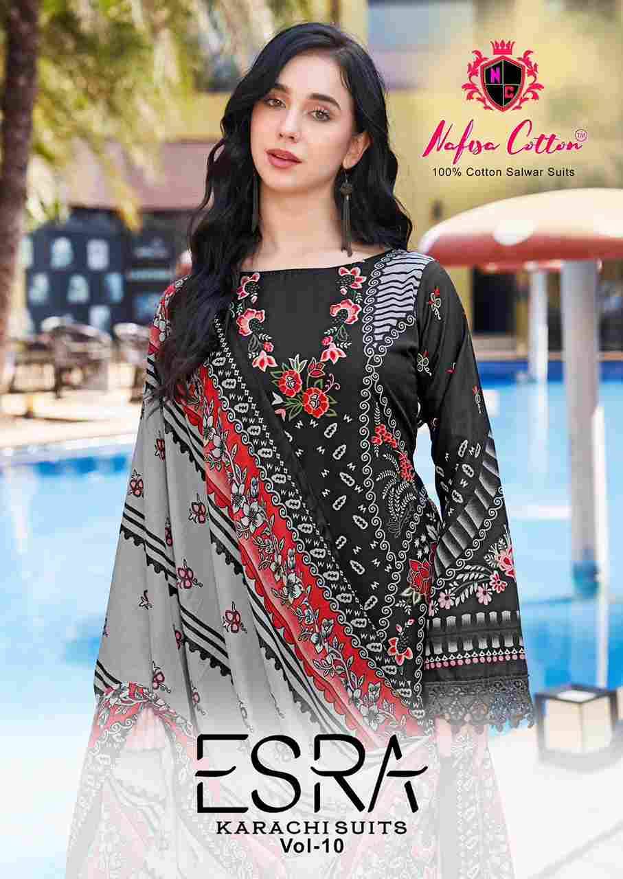 Esra Vol-10 By Nafisa Cotton 10001 To 10006 Series Beautiful Stylish Festive Suits Fancy Colorful Casual Wear & Ethnic Wear & Ready To Wear Pure Soft Cotton Dresses At Wholesale Price