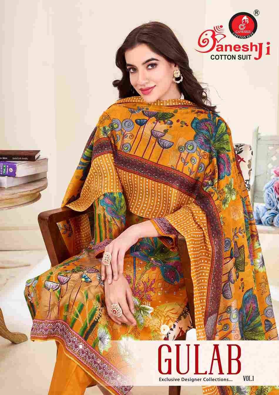 Gulab Vol-1 By Ganeshji 1001 To 1008 Series Beautiful Festive Suits Stylish Fancy Colorful Casual Wear & Ethnic Wear Heavy Cotton Print Dresses At Wholesale Price