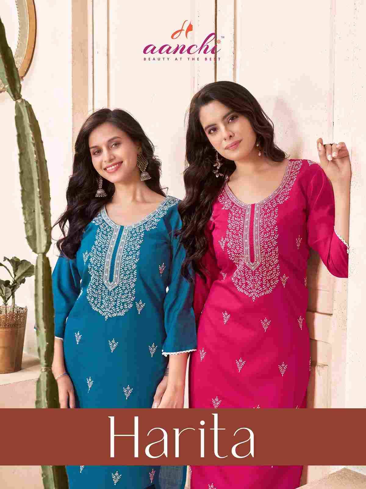 Harita By Aanchi 1001 To 1005 Series Designer Stylish Fancy Colorful Beautiful Party Wear & Ethnic Wear Collection Vertican Kurtis At Wholesale Price