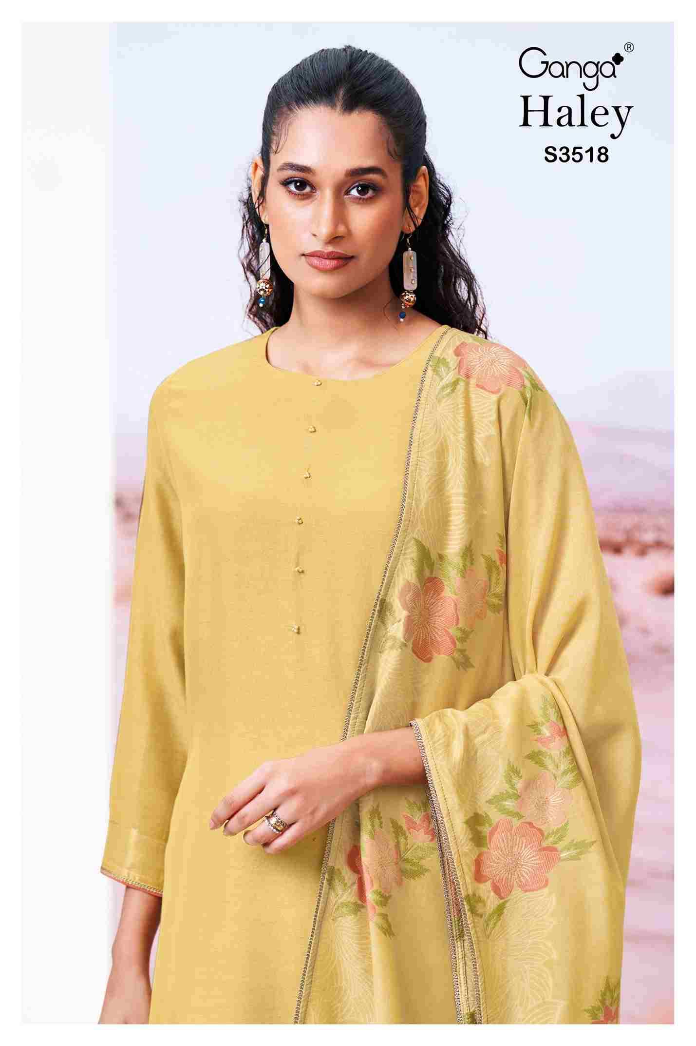 Haley-3518 By Ganga Fashion 3518-A To 3518-B Series Beautiful Festive Suits Colorful Stylish Fancy Casual Wear & Ethnic Wear Viscose Silk Dresses At Wholesale Price