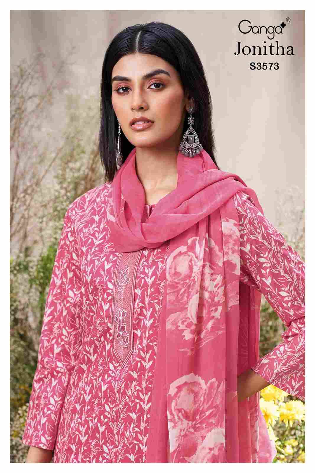 Jonitha-3573 By Ganga Fashion 3573-A To 3573-D Series Beautiful Festive Suits Colorful Stylish Fancy Casual Wear & Ethnic Wear Pure Cotton Dresses At Wholesale Price