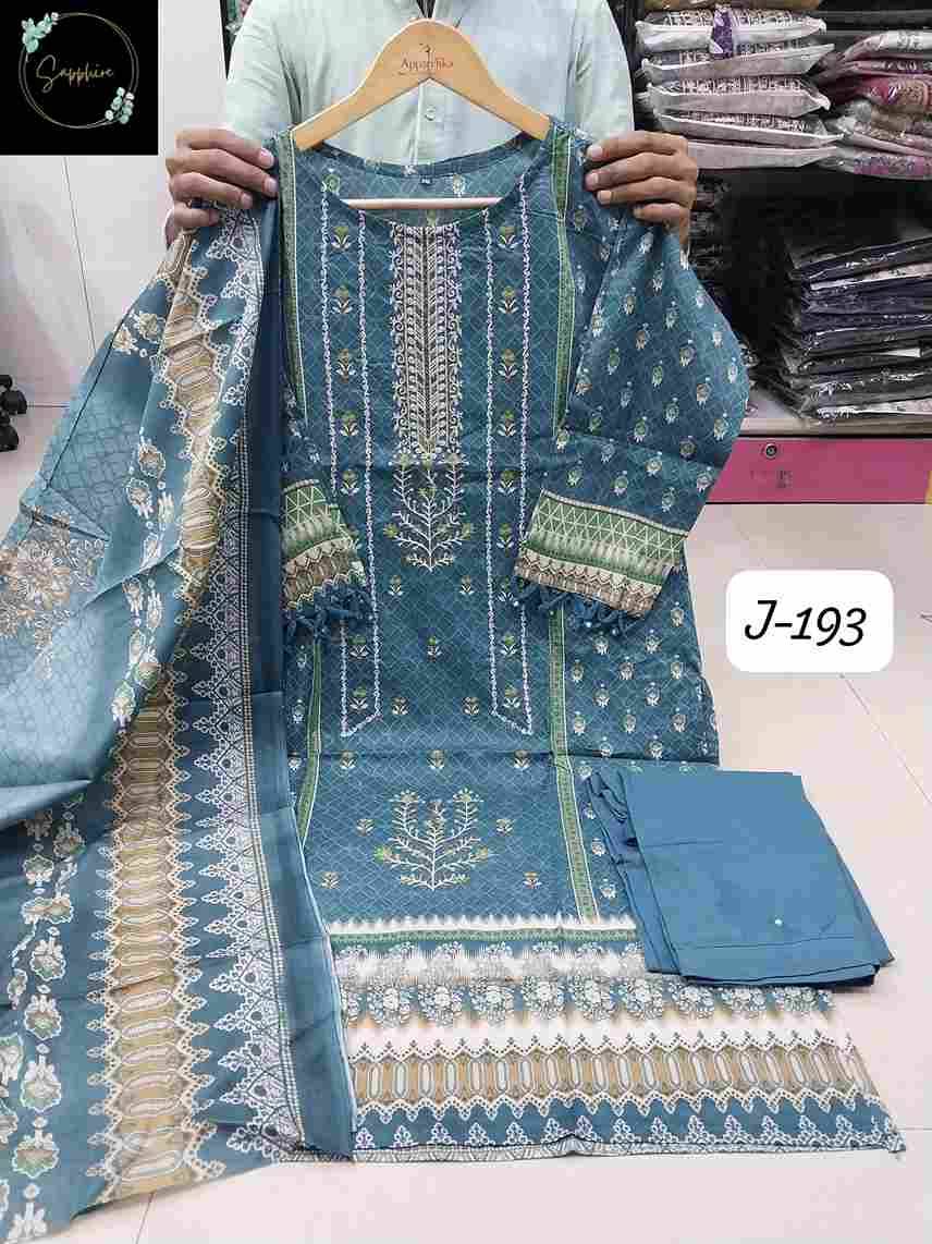 Jazmin Vol-193 By Sapphire 193-A To 193-J Series Beautiful Pakistani Suits Stylish Fancy Colorful Party Wear & Occasional Wear Pure Lawn Cotton Embroidered Dresses At Wholesale Price