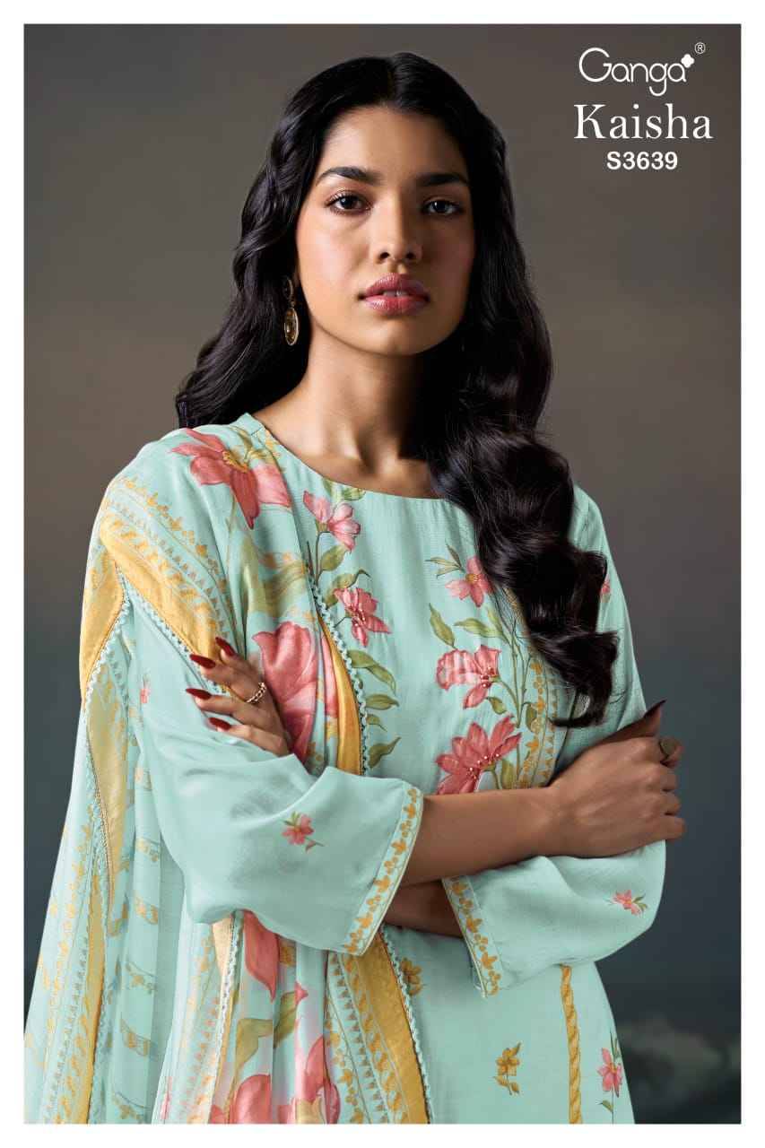 Kaisha-3639 By Ganga Fashion 3639-A To 3639-D Series Beautiful Festive Suits Colorful Stylish Fancy Casual Wear & Ethnic Wear Pure Bemberg Silk Dresses At Wholesale Price