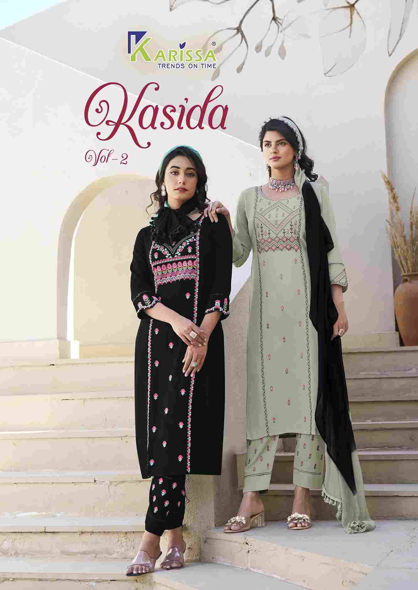 Kasida Vol-2 By Karissa 2001 To 2004 Series Designer Festive Suits Collection Beautiful Stylish Fancy Colorful Party Wear & Occasional Wear Heavy Rayon Print Dresses At Wholesale Price