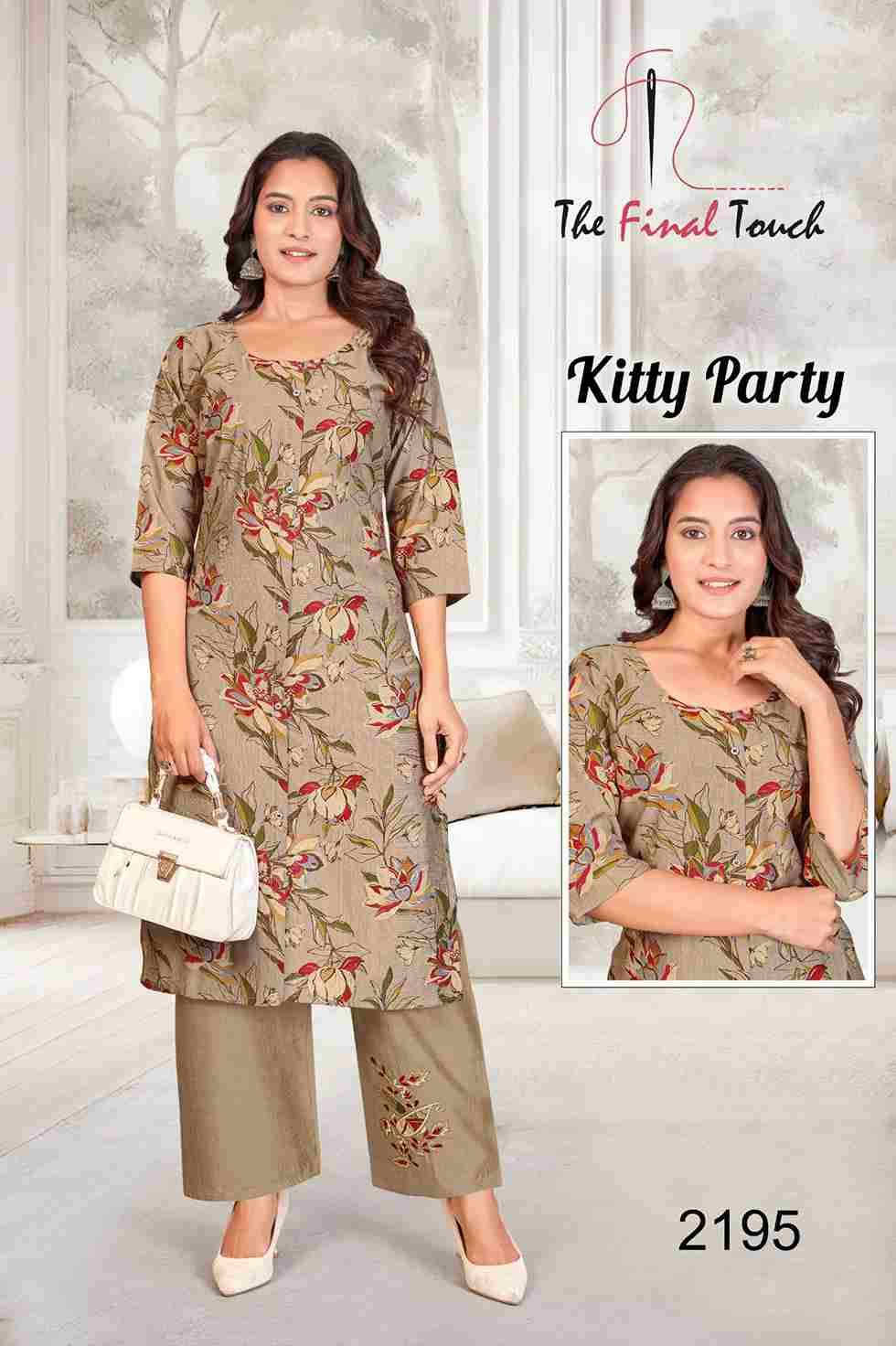 Kitty Party By The Final Touch 2194 To 2205 Series Designer Stylish Fancy Colorful Beautiful Party Wear & Ethnic Wear Collection Vertican Kurtis With Bottom At Wholesale Price