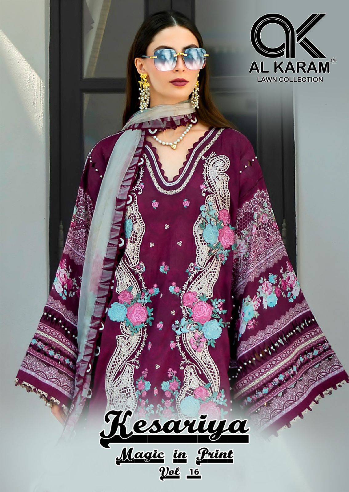 Kesariya Vol-16 By Al Karam Lawn Collection 16001 To 16006 Series Beautiful Festive Suits Colorful Stylish Fancy Casual Wear & Ethnic Wear Pure Cambric Embroidered Dresses At Wholesale Price