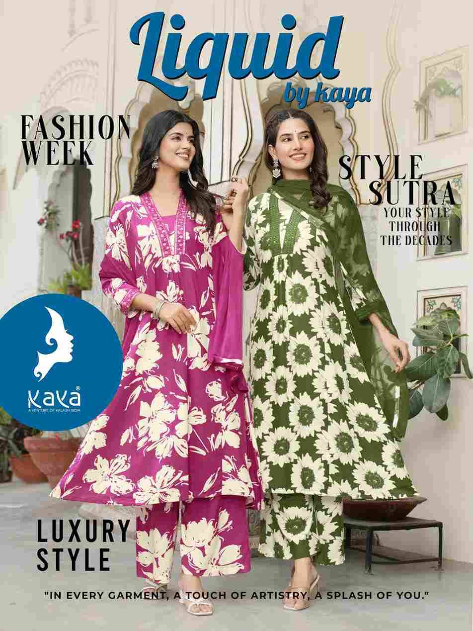 Liquid By Kaya 01 To 06 Series Beautiful Stylish Festive Suits Fancy Colorful Casual Wear & Ethnic Wear & Ready To Wear Rayon Print Dresses At Wholesale Price