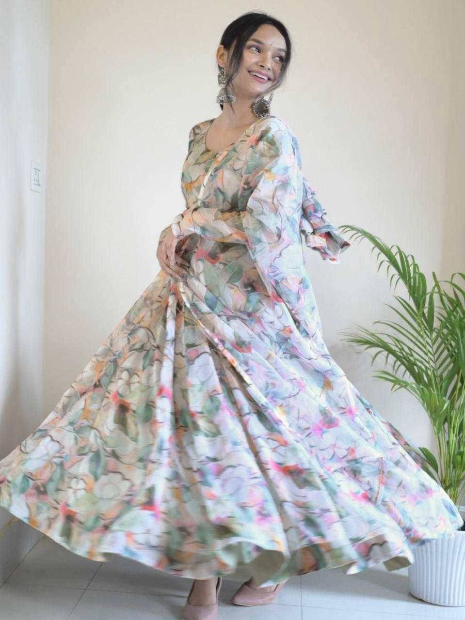 Mb-294 By Fashid Wholesale Designer Beautiful Collection Occasional Wear & Party Wear Organza Teby Silk Gowns At Wholesale Price