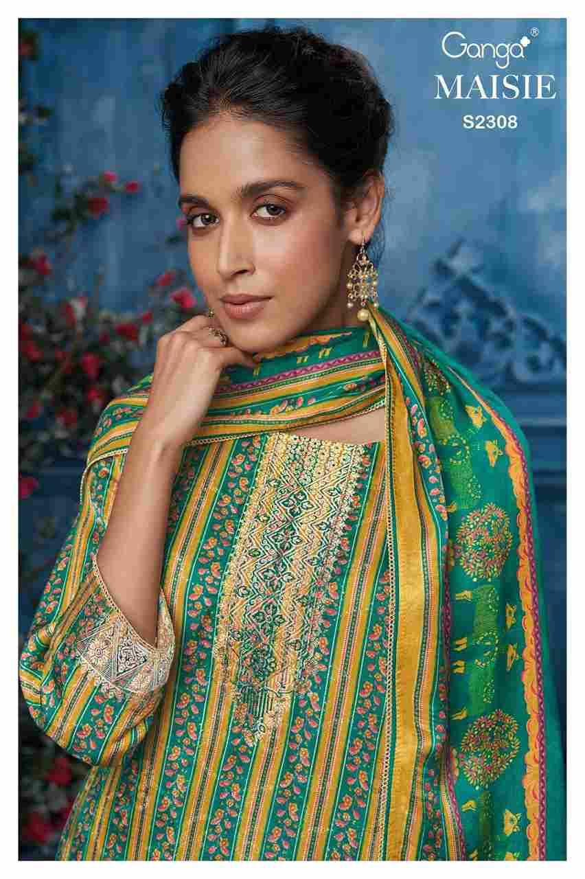 Maisie-2308 By Ganga Fashion 2308-A To 2308-C Series Beautiful Festive Suits Colorful Stylish Fancy Casual Wear & Ethnic Wear Jacquard Silk Dresses At Wholesale Price
