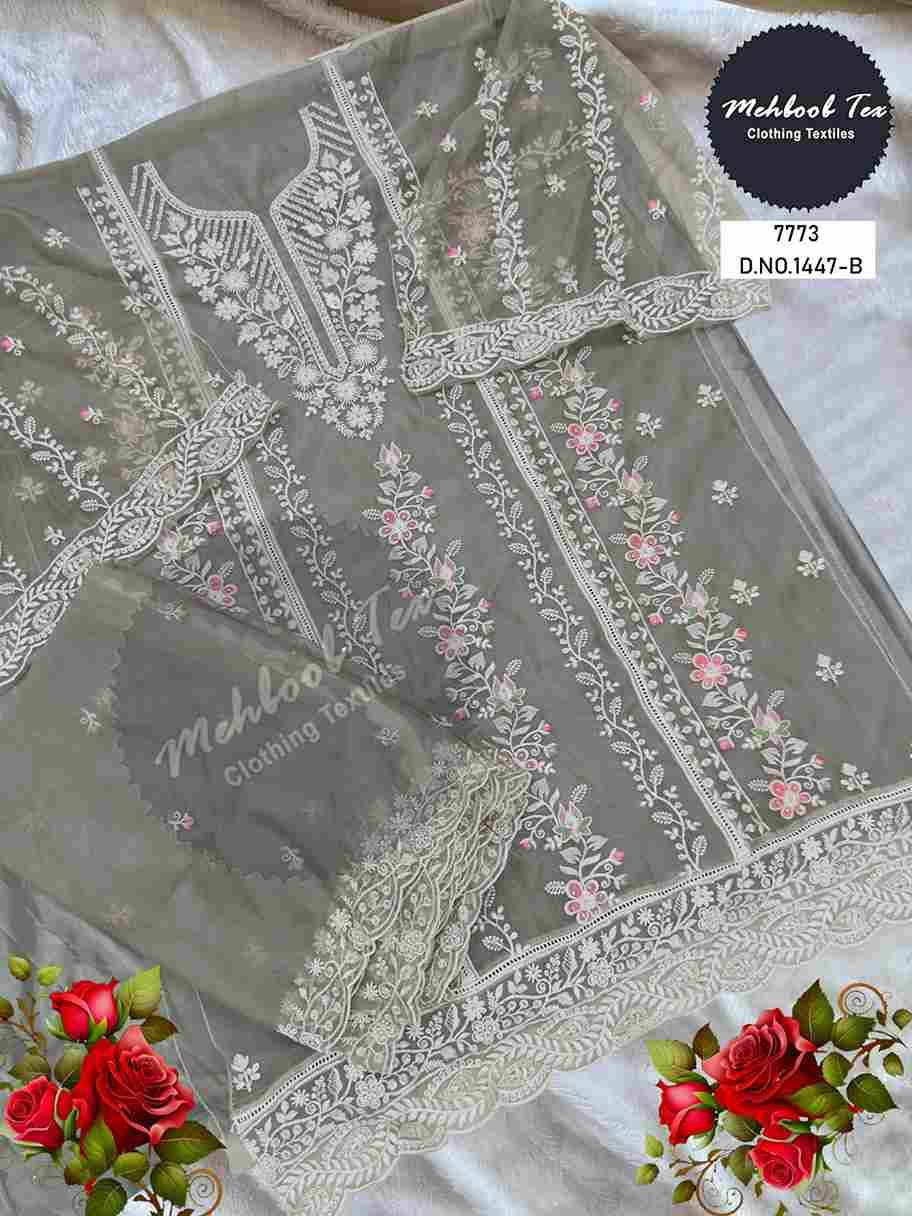 Mehboob Tex Hit Design 1447 Colours By Mehboob Tex 1447-A To 1447-D Series Beautiful Pakistani Suits Stylish Fancy Colorful Party Wear & Occasional Wear Organza Embroidered Dresses At Wholesale Price