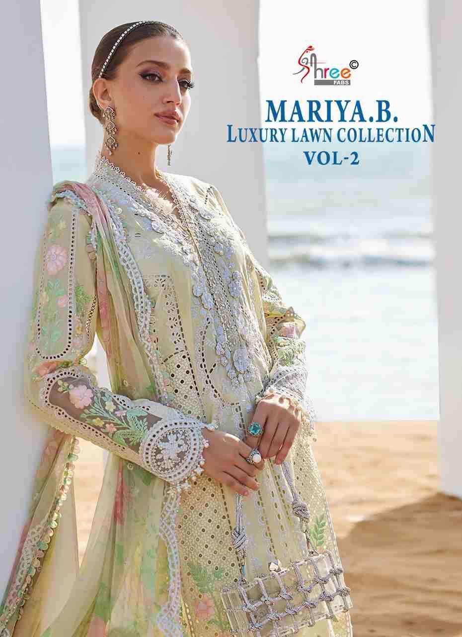 Mariya.B. Luxury Lawn Collection Vol-2 By Shree Fabs 3939 To 3944 Series Designer Pakistani Suits Collection Beautiful Stylish Fancy Colorful Party Wear & Ethnic Wear Pure Viscose With Pure Cotton With Embroidery Dresses At Wholesale Price