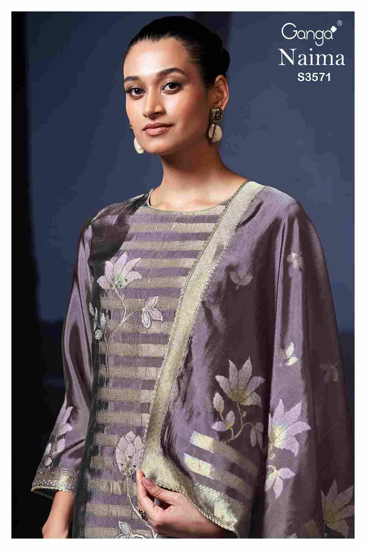 Naima-3571 By Ganga Fashion 3571-A To 3571-D Series Beautiful Festive Suits Colorful Stylish Fancy Casual Wear & Ethnic Wear Pure Viscose Silk Dresses At Wholesale Price