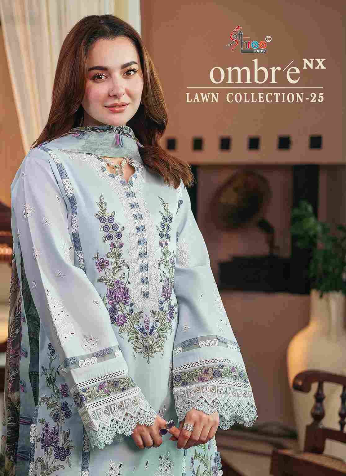Ombre Lawn Collection-25 Nx By Shree Fabs Beautiful Pakistani Suits Stylish Fancy Colorful Party Wear & Occasional Wear Pure Cotton Embroidery Dresses At Wholesale Price