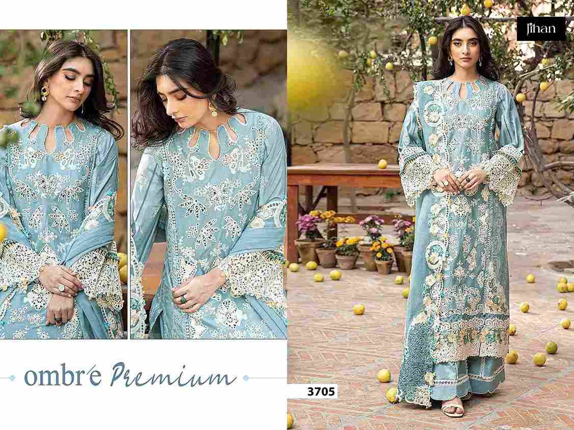 Ombre Premium Vol-2 By Jihan 3704 To 3706 Series Designer Pakistani Suits Beautiful Fancy Stylish Colorful Party Wear & Occasional Wear Cotton Dresses At Wholesale Price