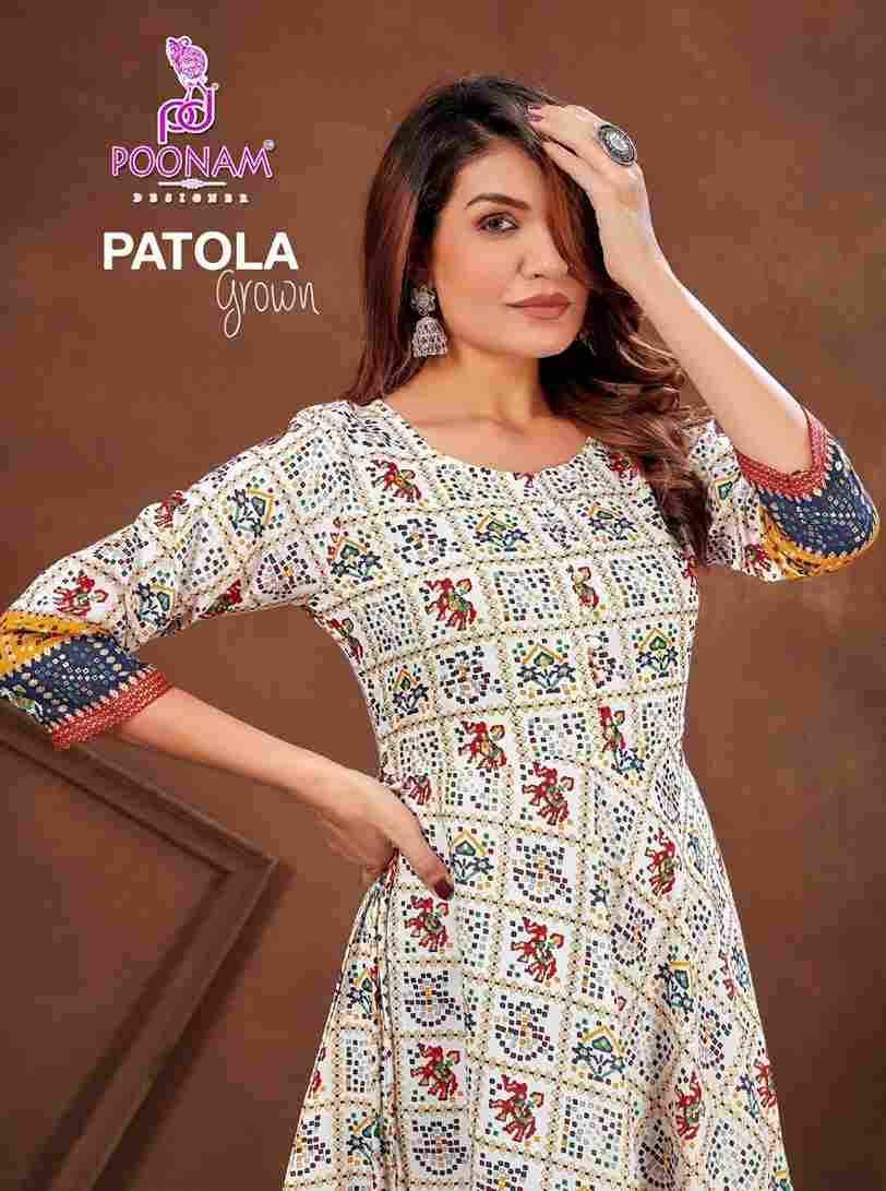 Patola Grown By Poonam Designer 1001 To 1004 Series Beautiful Stylish Fancy Colorful Casual Wear & Ethnic Wear Cotton Gown At Wholesale Price