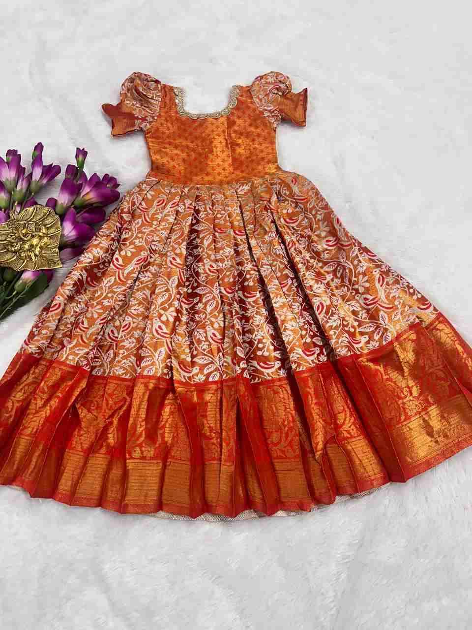 Pv-Kids-Gown Vol-5 By Fashid Wholesale 01 To 03 Series Designer Beautiful Collection Occasional Wear & Party Wear Silk Gowns At Wholesale Price