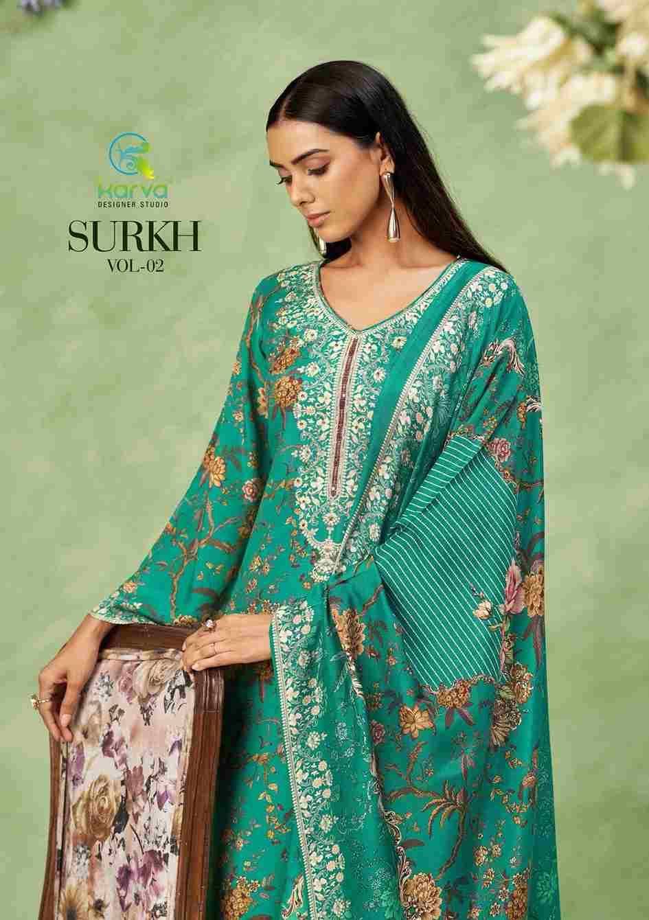 Surkh Vol-2 By Karva Designer Studio 01 To 06 Series Beautiful Festive Suits Stylish Fancy Colorful Casual Wear & Ethnic Wear Pure Viscose Muslin Digital Print Dresses At Wholesale Price