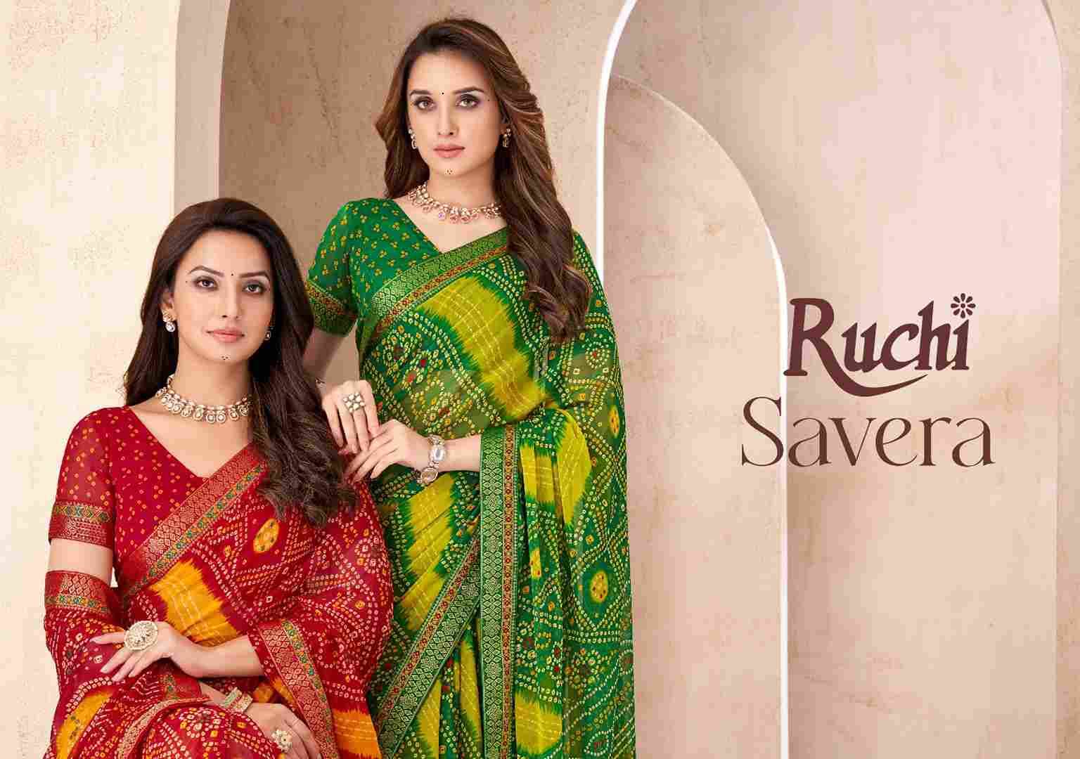Savera Vol-15 By Ruchi Sarees 43001-A To 43003-D Series Indian Traditional Wear Collection Beautiful Stylish Fancy Colorful Party Wear & Occasional Wear Chiffon Sarees At Wholesale Price