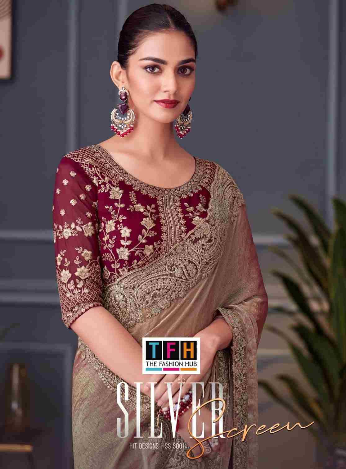 Silver Screen 30011 Colours By TFH 30011 -A To 30011-F Series Indian Traditional Wear Collection Beautiful Stylish Fancy Colorful Party Wear & Occasional Wear Satin Silk Sarees At Wholesale Price