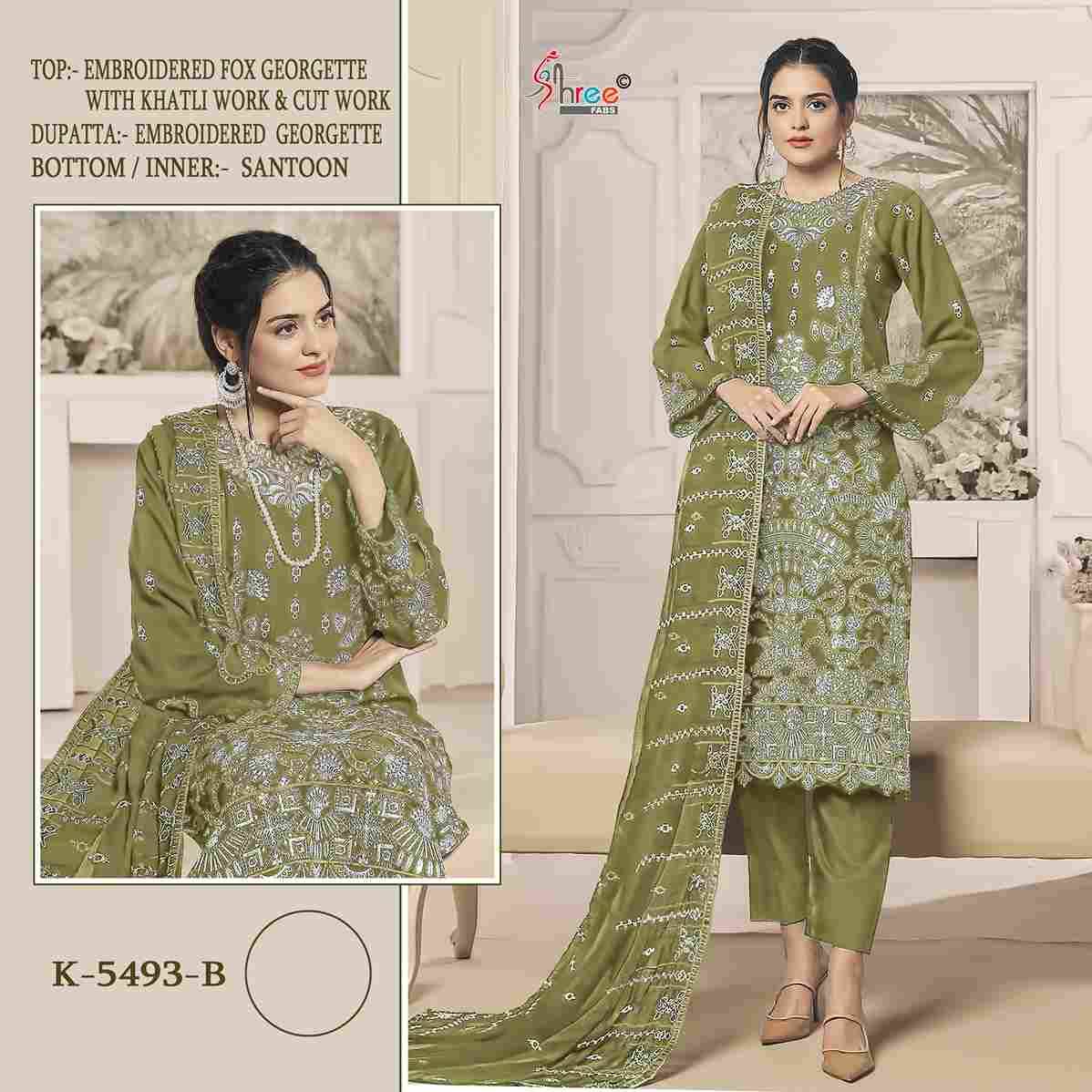Shree Fabs Hit Design K-5493 Colours By Shree Fabs K-5493-A To K-5493-D Series Designer Pakistani Suits Beautiful Fancy Stylish Colorful Party Wear & Occasional Wear Faux Georgette Embroidery Dresses At Wholesale Price