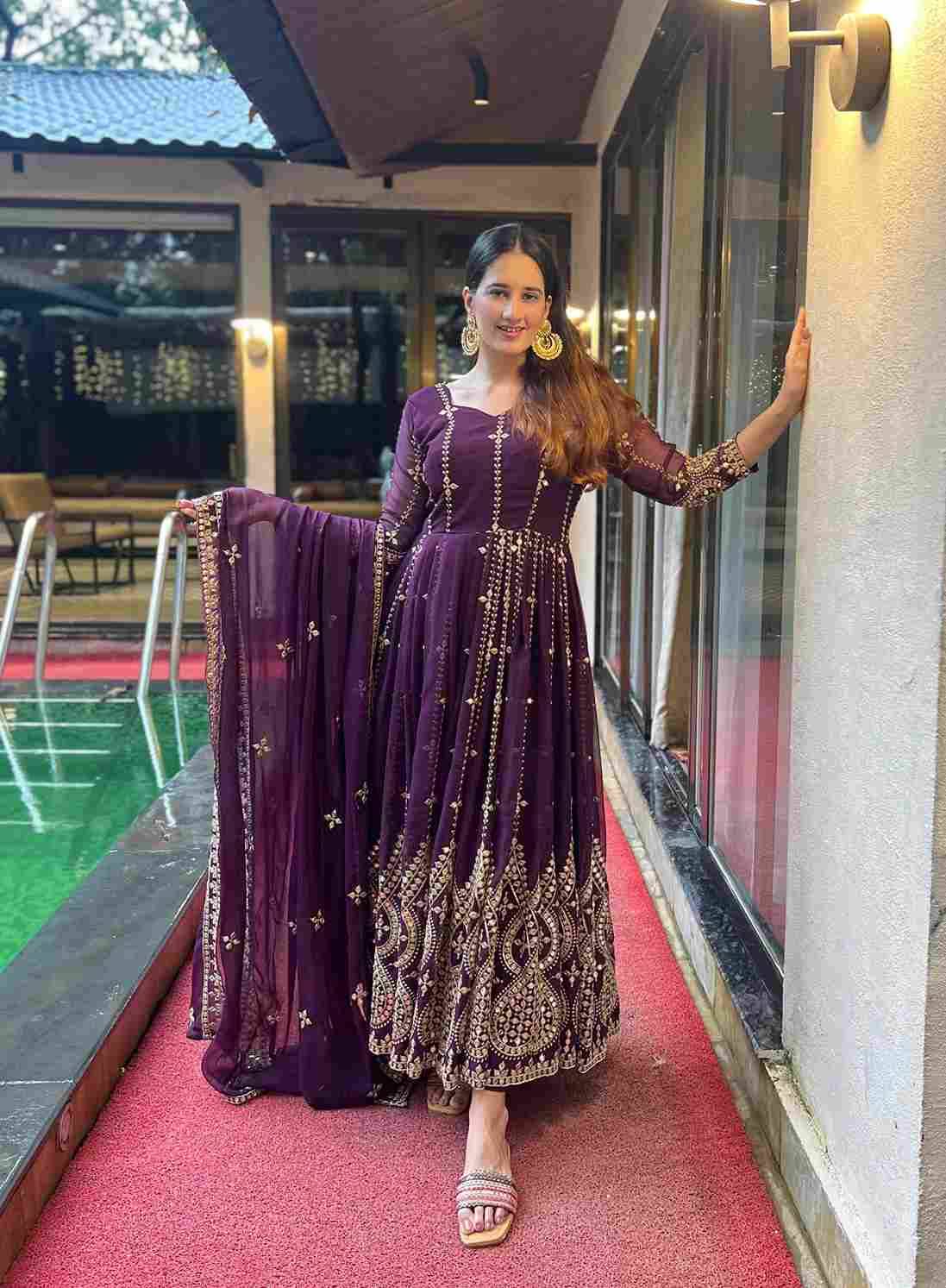 Sf-1034 By Fashid Wholesale Beautiful Festive Suits Stylish Fancy Colorful Casual Wear & Ethnic Wear Heavy Faux Georgette Dresses At Wholesale Price