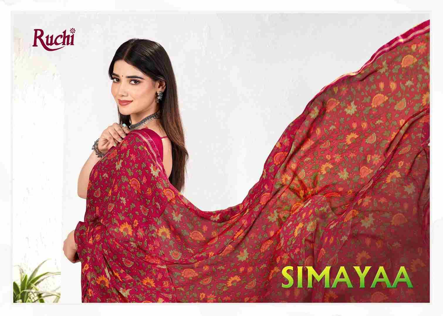 Simayaa Vol-31 By Ruchi Sarees 40601-A To 40603-D Series Indian Traditional Wear Collection Beautiful Stylish Fancy Colorful Party Wear & Occasional Wear Chiffon Sarees At Wholesale Price