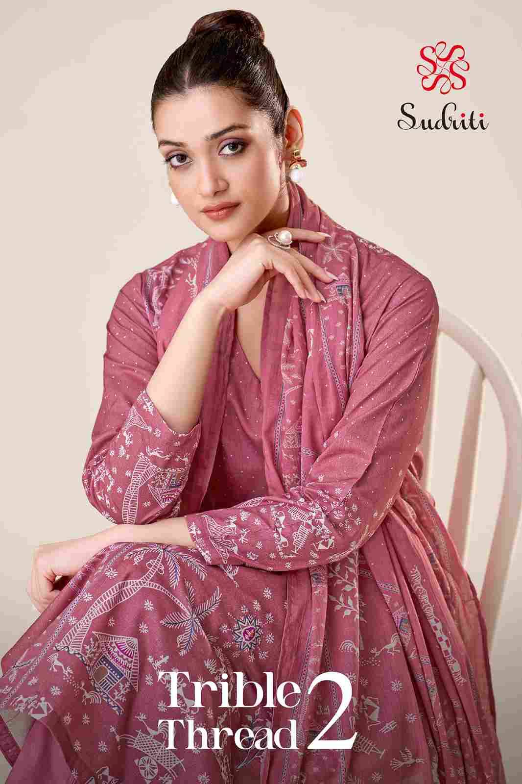 Trible Thread Vol-2 By Sudriti Beautiful Stylish Festive Suits Fancy Colorful Casual Wear & Ethnic Wear & Ready To Wear Cotton Lawn Digital Print Dresses At Wholesale Price