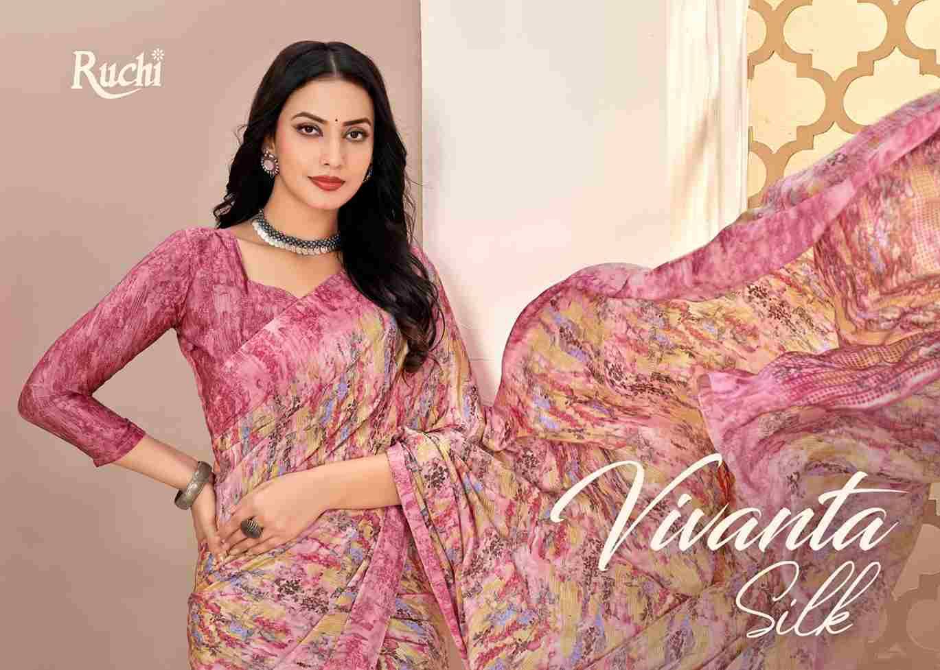 Vivanta Silk Vol-40 By Ruchi Sarees 38501-A To 38506-B Series Indian Traditional Wear Collection Beautiful Stylish Fancy Colorful Party Wear & Occasional Wear Crepe Silk Sarees At Wholesale Price