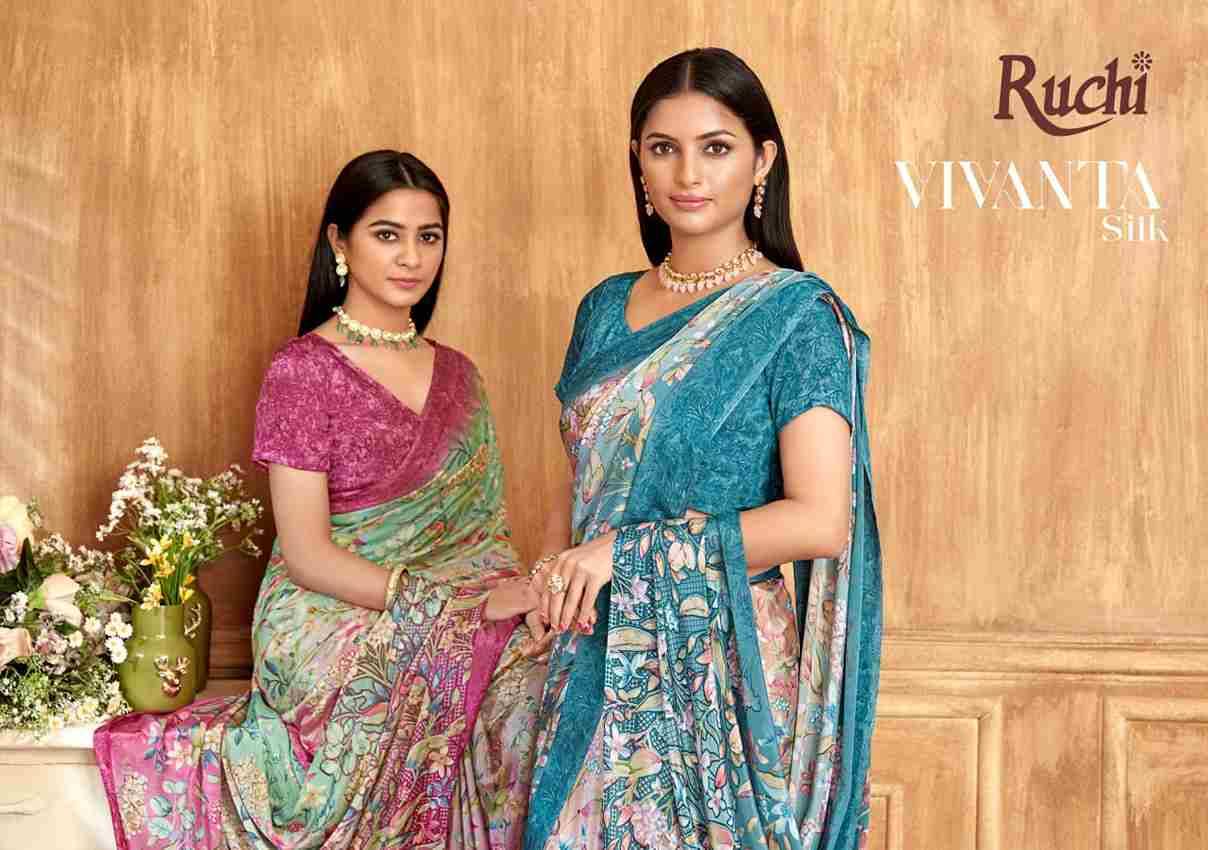 Vivanta Silk Vol-39 By Ruchi Sarees 38201-A To 38203-D Series Indian Traditional Wear Collection Beautiful Stylish Fancy Colorful Party Wear & Occasional Wear Crepe Silk Sarees At Wholesale Price