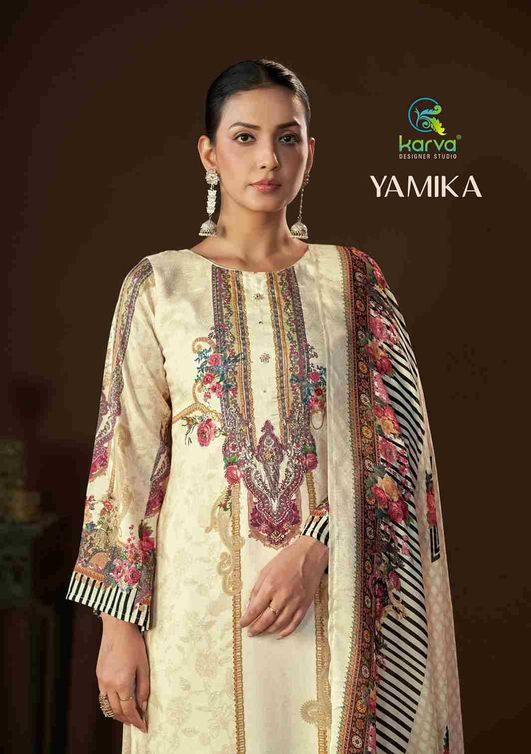 Yamika By Karva Designer Studio 01 To 04 Series Beautiful Festive Suits Colorful Stylish Fancy Casual Wear & Ethnic Wear Pure Viscose Muslin Dresses At Wholesale Price