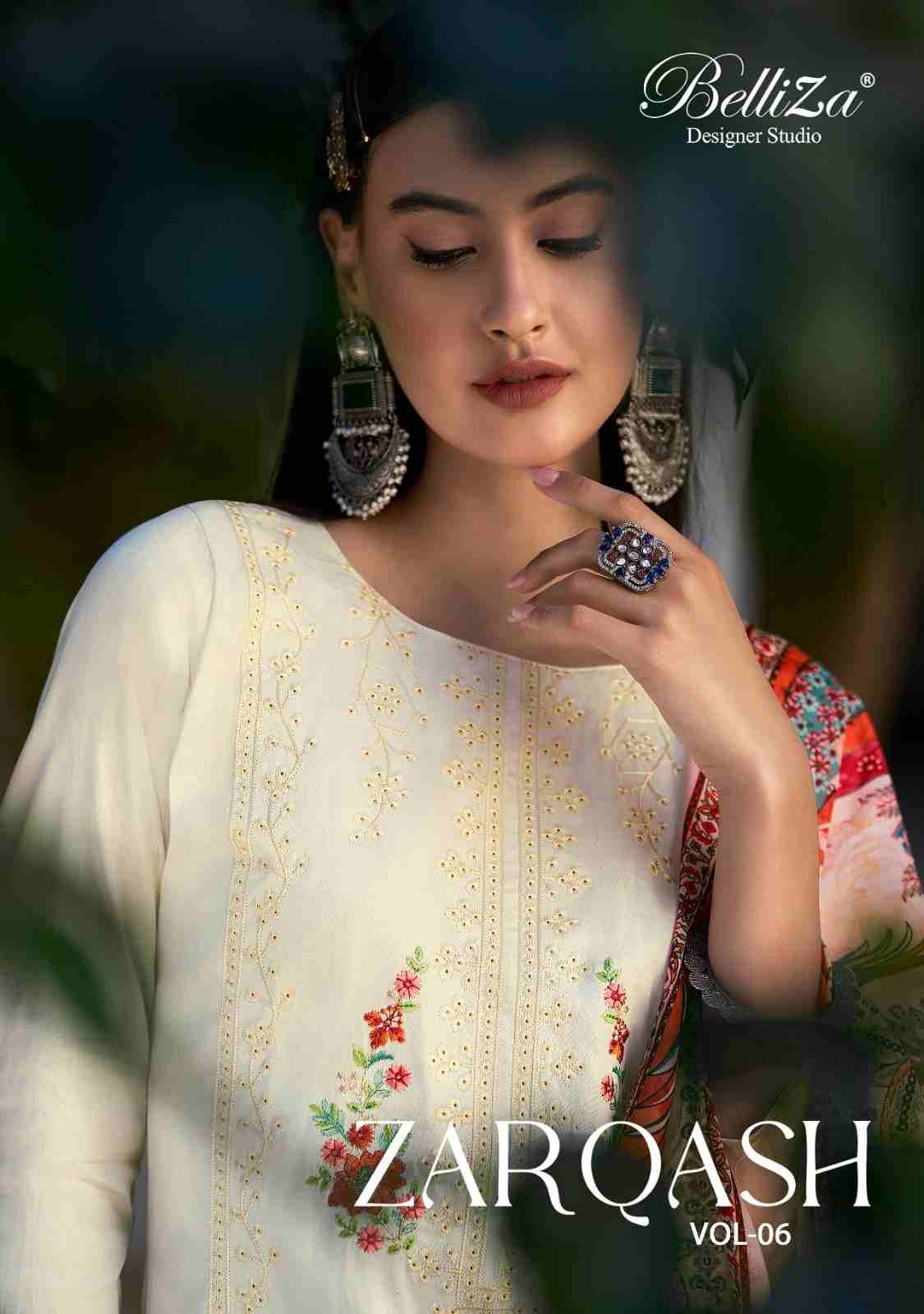 Zarqash Vol-6 By Belliza 860-001 To 860-006 Series Beautiful Festive Suits Stylish Fancy Colorful Casual Wear & Ethnic Wear Pure Jam Cotton Dresses At Wholesale Price