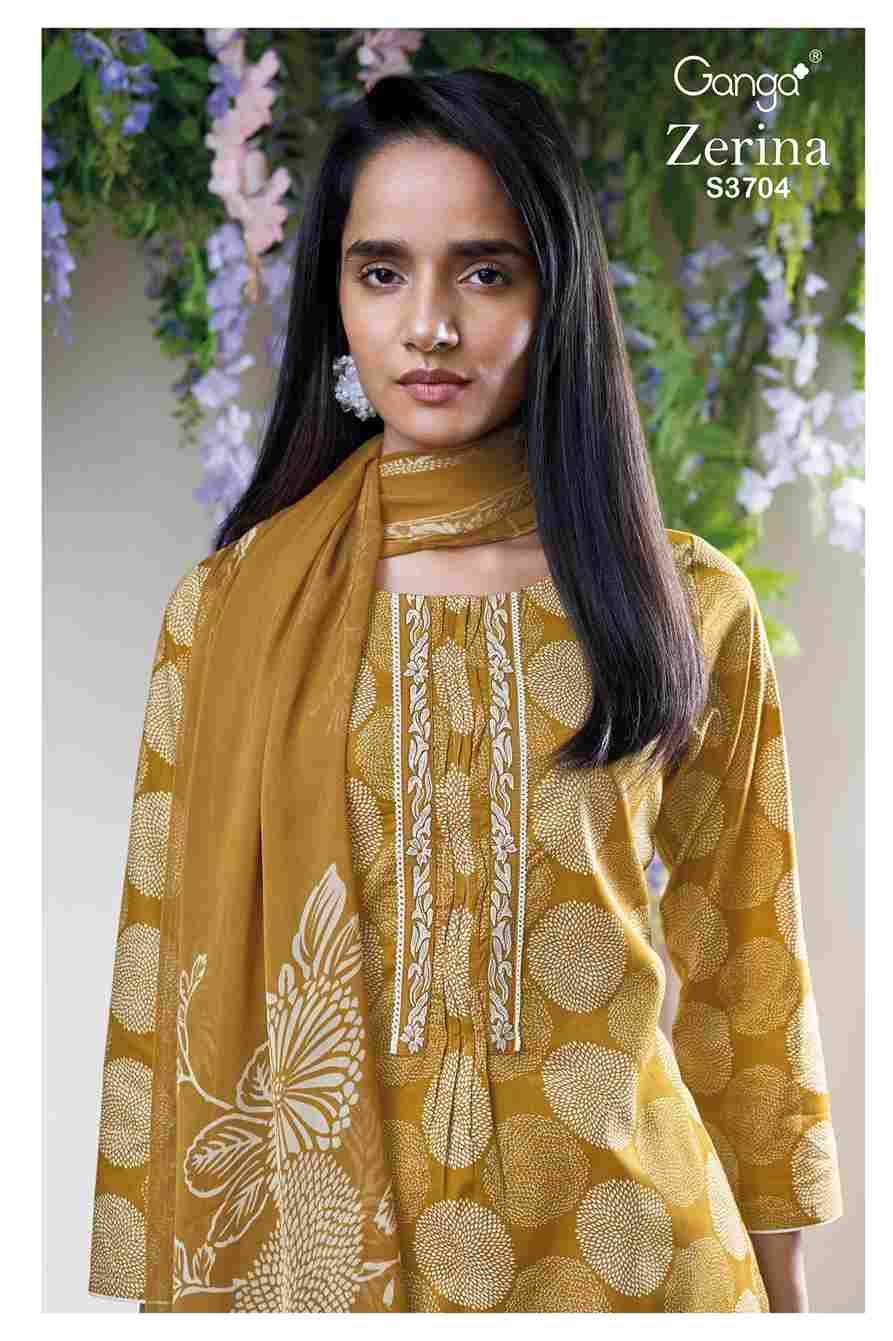Zerina-3704 By Ganga Fashion 3704-A To 3704-D Series Beautiful Festive Suits Colorful Stylish Fancy Casual Wear & Ethnic Wear Premium Cotton Dresses At Wholesale Price