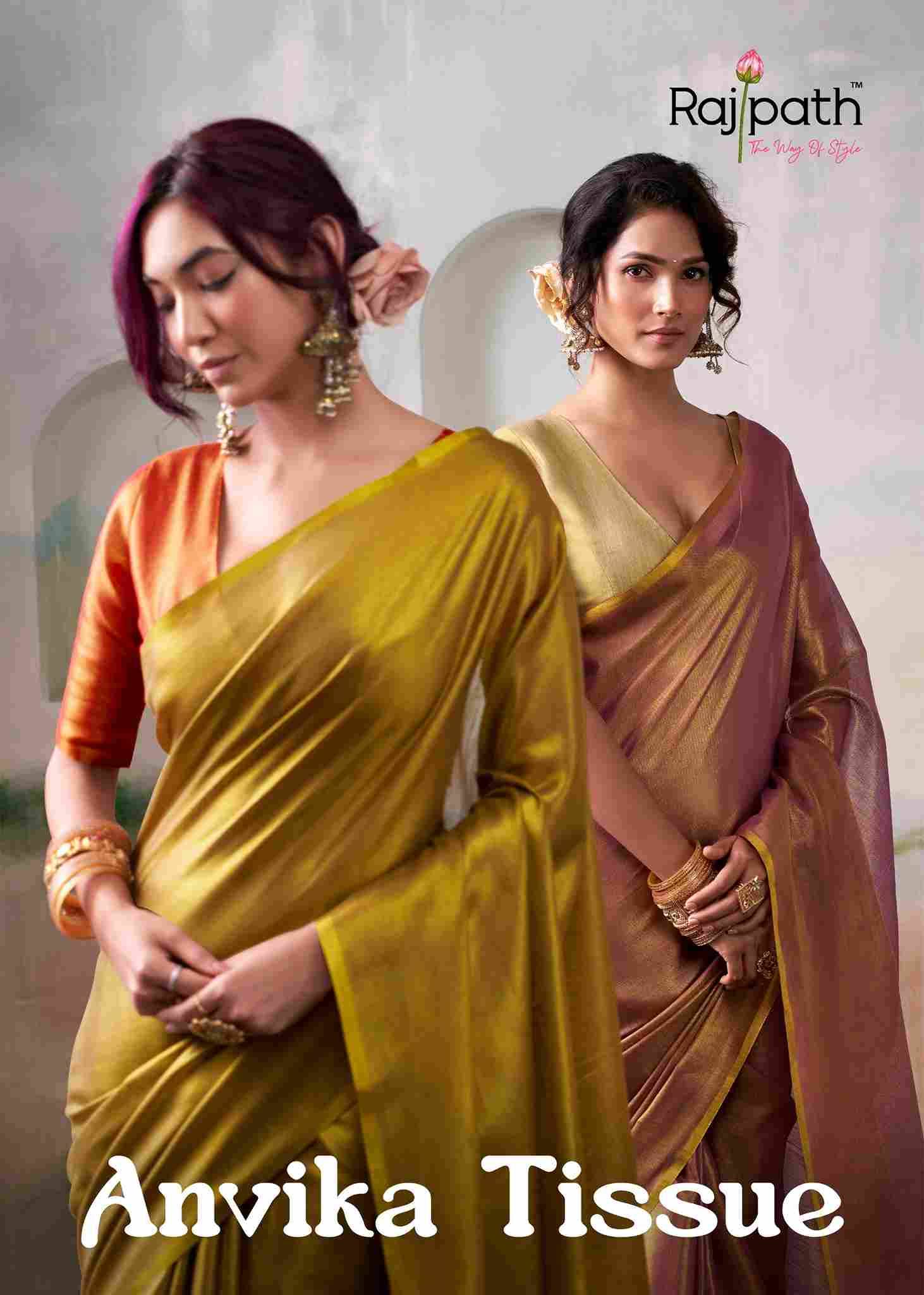 Anvika Tissue By Rajpath 510 To 515 Series Indian Traditional Wear Collection Beautiful Stylish Fancy Colorful Party Wear & Occasional Wear Handloom Tissue Sarees At Wholesale Price