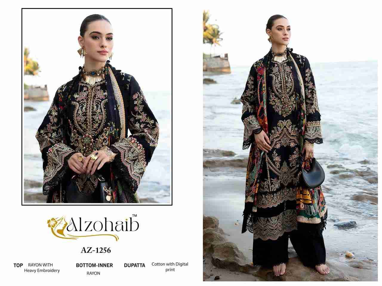 Alzohaib Hit Design 1256 By Alzohaib Beautiful Pakistani Suits Stylish Fancy Colorful Party Wear & Occasional Wear Rayon Print Dresses At Wholesale Price