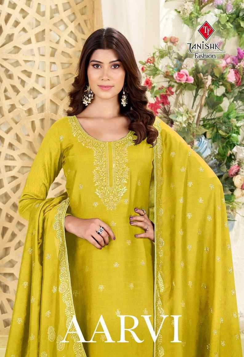 Aarvi By Tanishk Fashion 201 To 204 Series Beautiful Festive Suits Colorful Stylish Fancy Casual Wear & Ethnic Wear Muslin Jacquard Dresses At Wholesale Price
