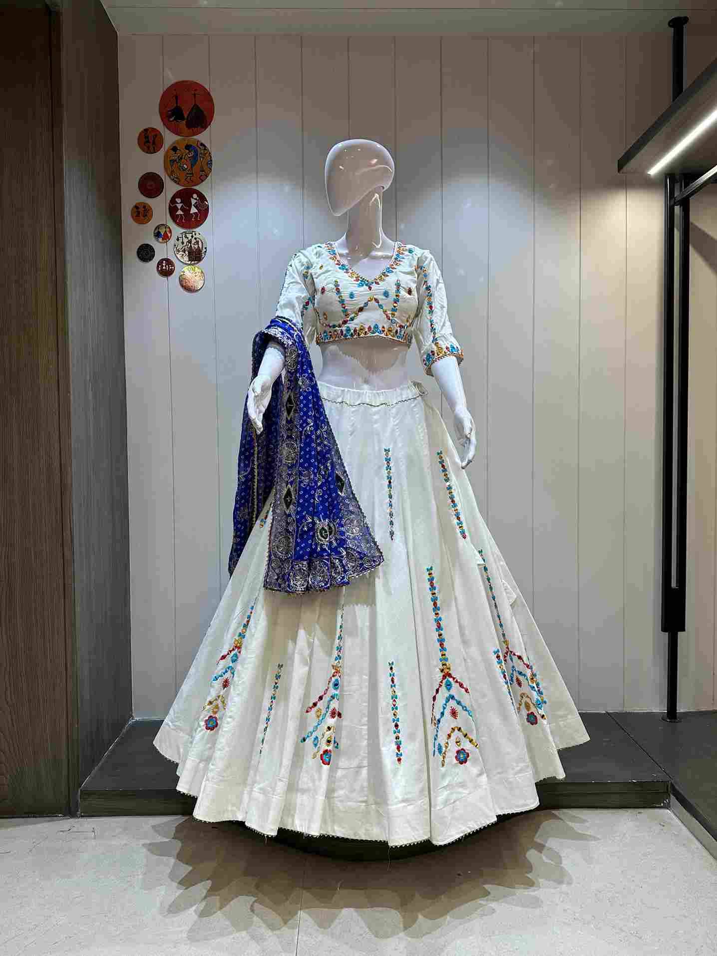 Ah-Trishul By Fashid Wholesale 01 To 05 Series Navratri Wear Collection Beautiful Stylish Colorful Fancy Party Wear & Occasional Wear Pure Khadi Cotton Lehengas At Wholesale Price