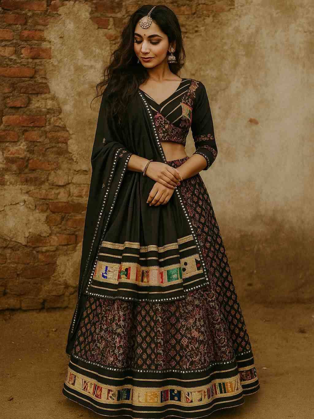 Ah-06 By Fashid Wholesale 01 To 02 Series Navratri Wear Collection Beautiful Stylish Colorful Fancy Party Wear & Occasional Wear Pure Ajrak Print Lehengas At Wholesale Price