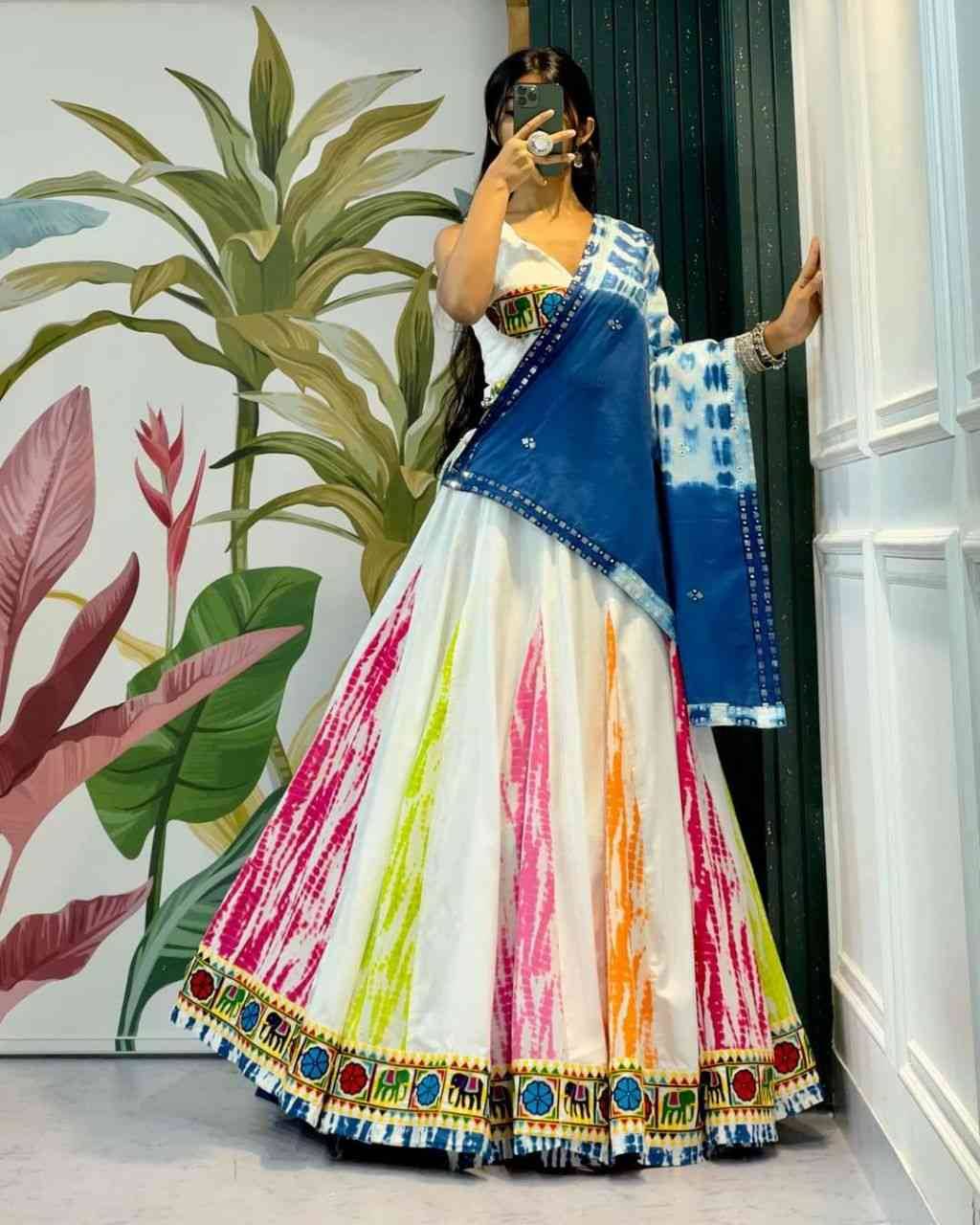 Ah-07 By Fashid Wholesale Navratri Wear Collection Beautiful Stylish Colorful Fancy Party Wear & Occasional Wear Pure Cotton Batik Print Lehengas At Wholesale Price