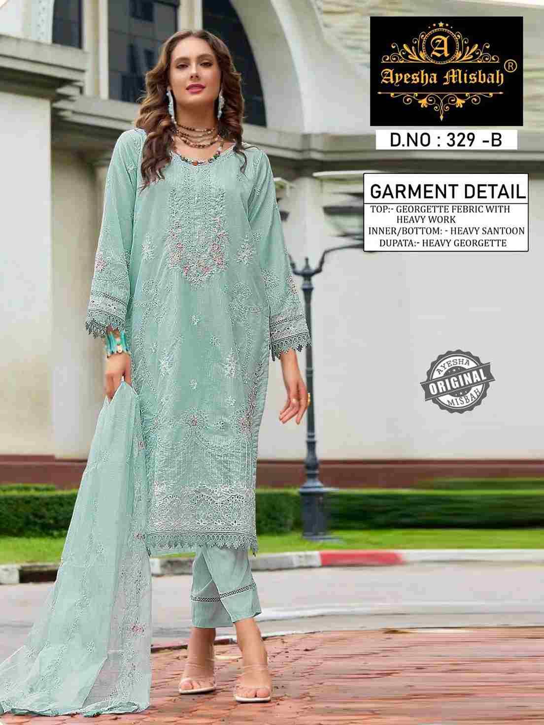 Ayesha Misbah 329 Colours By Fashid Wholesale 329-A To 329-F Series Beautiful Pakistani Suits Colorful Stylish Fancy Casual Wear & Ethnic Wear Georgette Embroidered Dresses At Wholesale Price