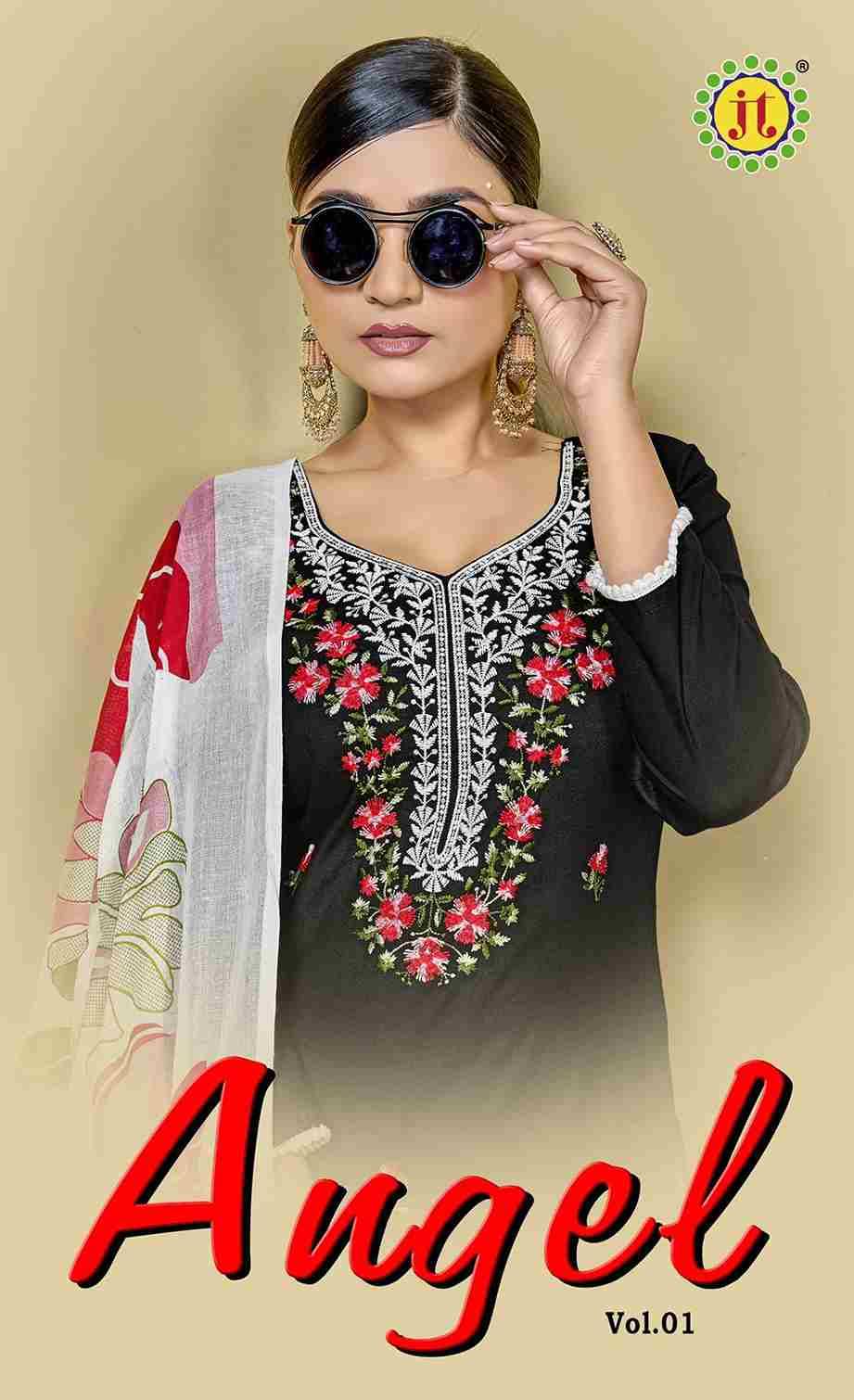 Angel Vol-1 By JT 1001 To 1005 Series Beautiful Festive Suits Colorful Stylish Fancy Casual Wear & Ethnic Wear Rayon Dresses At Wholesale Price